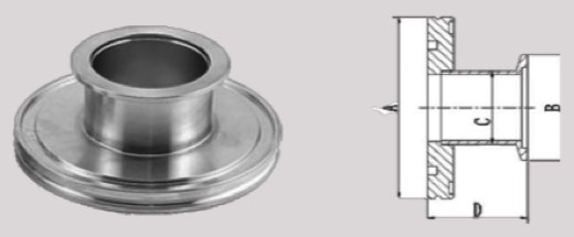 ISO-K/KF straight adaptor