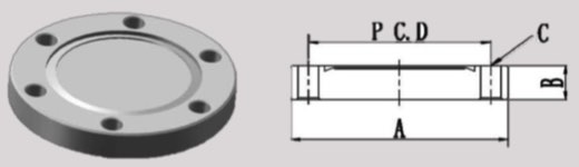 CF Blank flange with threaded holes