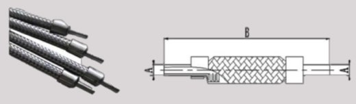 Ferrule and VCR bellows with braided mesh